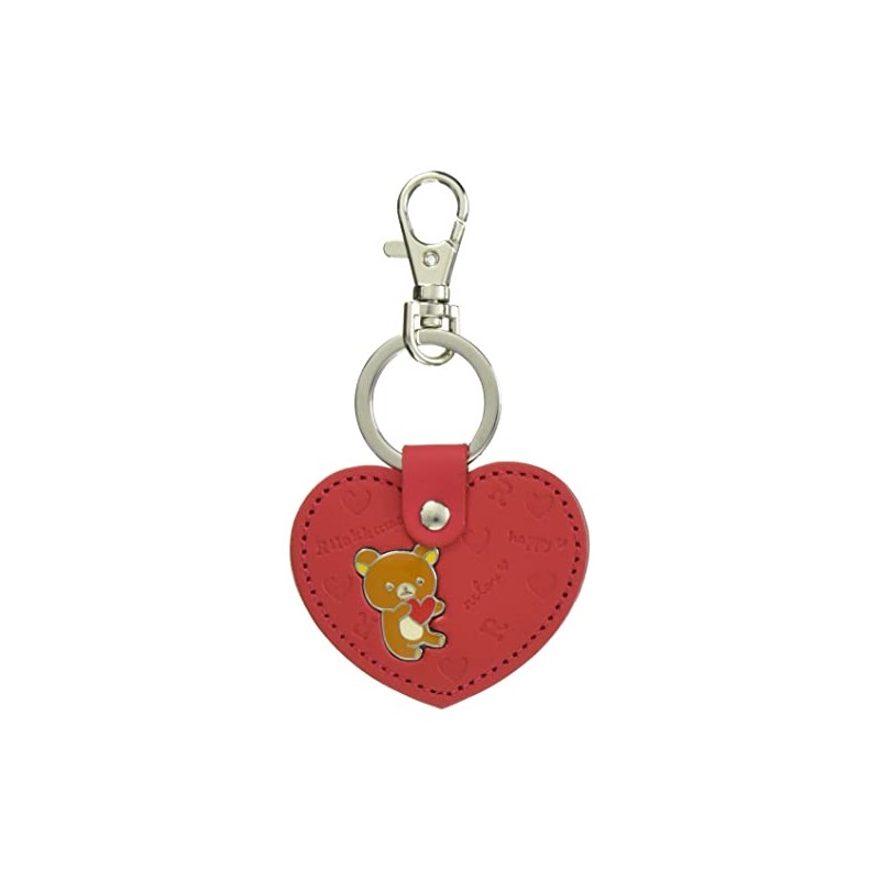 Ushikubo Kogeisha Rilakkuma Leather Key Chain Heart Shape Rilakkuma RD