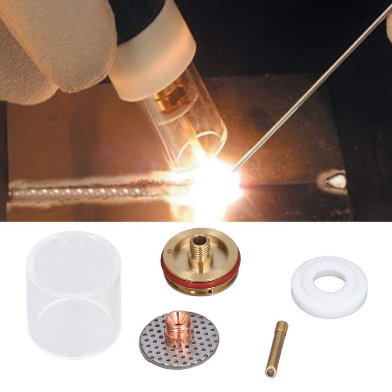 5Pcs/Set TIG Welding Torch Cup Brass Glass Cups Collet Nozzle