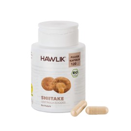 Hawlik Vital Mushroom - Organic Shiitake Powder - 120 Capsules - 420 mg Vital Mushroom Powder - GMP Quality - Shellbroken
