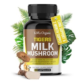 Organic Extracto Hongo Leche Tigre Lignosus Rhinocerus Apoyo Respiratorio Inmunitario Salud Intestinal 450 Cápsulas Veganas