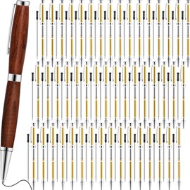 Colarr 48 Pcs Pen Kits for Wood Turning 7mm Slimline Pen Kits Twist Pen Kit with Refill Lathe Turning for DIY Copper Pen Making Office Supplies Friend Teacher Students Gifts(Silver)