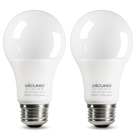 DiCUNO 15W E27 LED Bulb, Super Bright Replaces 100W, 5000K Cool White, 1350lm, A60 Matt Edison Bulb, CRI 90, 220° Beam Angle, Flicker-Free, Non-Dimmable, 230V Energy Saving Bulb, Pack of 2