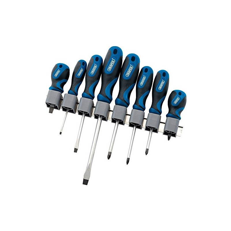 Draper 48933 8-Piece Soft-Grip Screwdriver Set , Blue