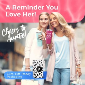 SassyCups Best Aunt Ever Stainless Steel 22oz Tumbler Pink Gift Boxed