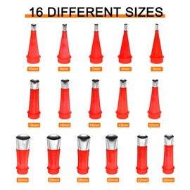 HARFINGTON 22pcs Caulking Finisher Kit 16 Stainless Steel Caulking Nozzle Applicators Reusable Caulking Nozzle Tips with 6 Connection Bases for Bathroom Kitchen Doors Windows