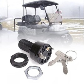 FZJDSD Golf Cart Ignition Switch Key Compatible with Club Car DS Precedent Electric 2004-2022 with 2-PIN 2 Keys # 102508601 1012505 101834502 101830701