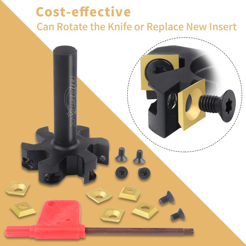 CNC Spoilboard Surfacing Router Bit, 1/2" Shank 2" Cutting Diameter,