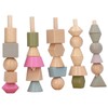 Stack Matching Set Educational Wood with 10 Cards Geometric Shape