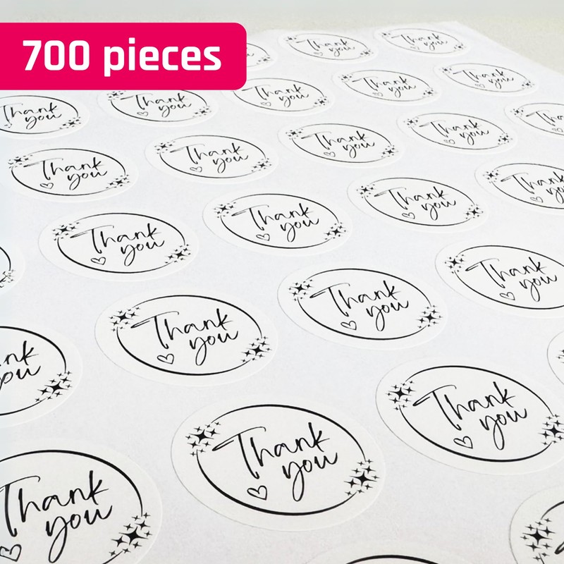 700 Pieces, 25mm - Thank You Stickers Labels for Small