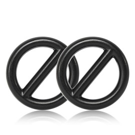 Ganzoo 2 Pcs 20mm Inner Diameter Metal O-Ring with Bridge Metal for Dog Lead, Bridge Ring, Alloy Steel, Rustproof, Round Rings for Paracord 550 Collar, Handbag, Crafts, Color Black