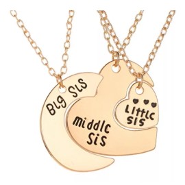 Deluxe 3 Collares Hermanas Amistad Amor 14 Febrero Regalo Corazón