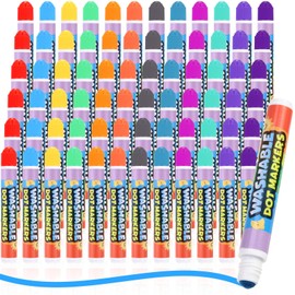 Crtiin 72 Pack Mixed Colors Set of Washable Dot Markers Bingo Daubers Bulk Washable Dot Paint Markers Art Supplies in 12 Colors Ideal for Art and Crafts Painting Coloring Bingo Supplies