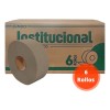 6 Rollos Higiénico Jumbo Velty Biodegradable Ecológico Cafe