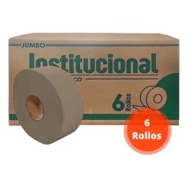 6 Rollos Higiénico Jumbo Velty Biodegradable Ecológico Cafe