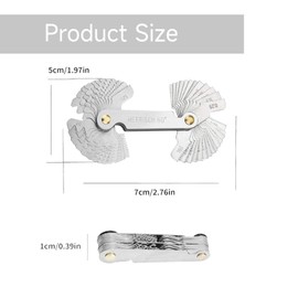 Thread Gauge, Metric Thread Gauge, Thread Template, Fine Thread Measuring Tool, 52 Sheets, Thread Template Metric, Made of Carbon Steel, for Metric and Whitworth Threads