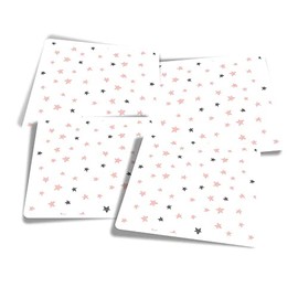 Vinyl Square Stickers (Set of 4) 10cm - Stars Pink Yellow Graduation Celebration for Laptops, Tablets, Luggage, Scrap Booking, Fridges #170817