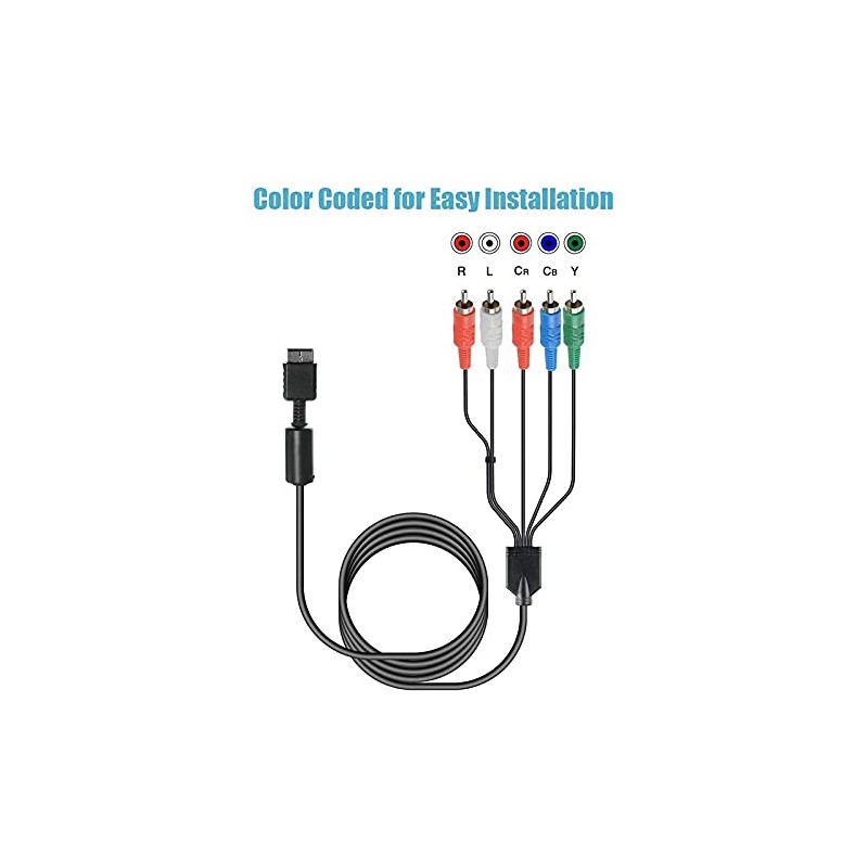 Fahgaer Ypbpr for PS2//Slim HDTV-Ready TV HD Component AV Cable
