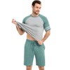 NACHILA Men's Pajamas Set Sleepwear Raglan Top and Pajamas Shorts