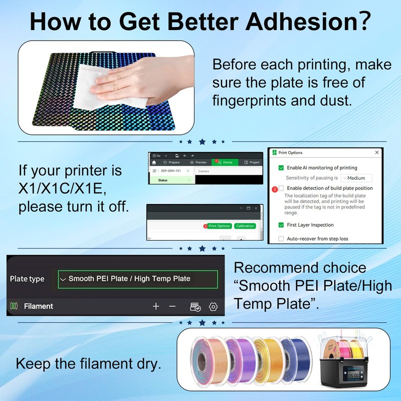 IdeaFormer-3D PEY H1H Build Plate for Bambu Lab X1 X1C