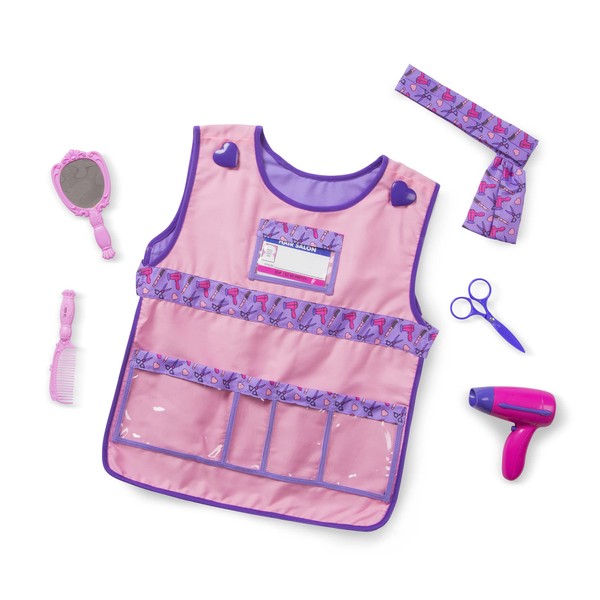 Melissa & Doug Hair Stylist Role Play Costume Dress-Up Set (Frustration-Free Packaging) Purple 17" x 21" x 5", for Children Age : 3+