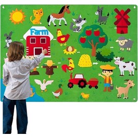 Felt Board for Kids, Three-Dimensional Theme Storytelling Toy, Felt Board Set for Farm, Interactive Toys for Children