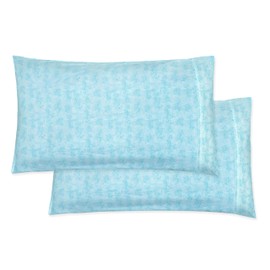 Elegant Comfort Ultra Soft Set of 2 Sea Waves Print Pillowcases - 1500 Premium Hotel Quality Microfiber, Soft and Smooth Envelope Closure 2-Piece Pillow Covers - Standard/Queen, Wave Aqua