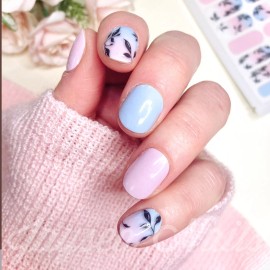 Jaysea Arts Nail Stickers Color Pink Blue Foliage Ombre Street Polish Wraps B4G1