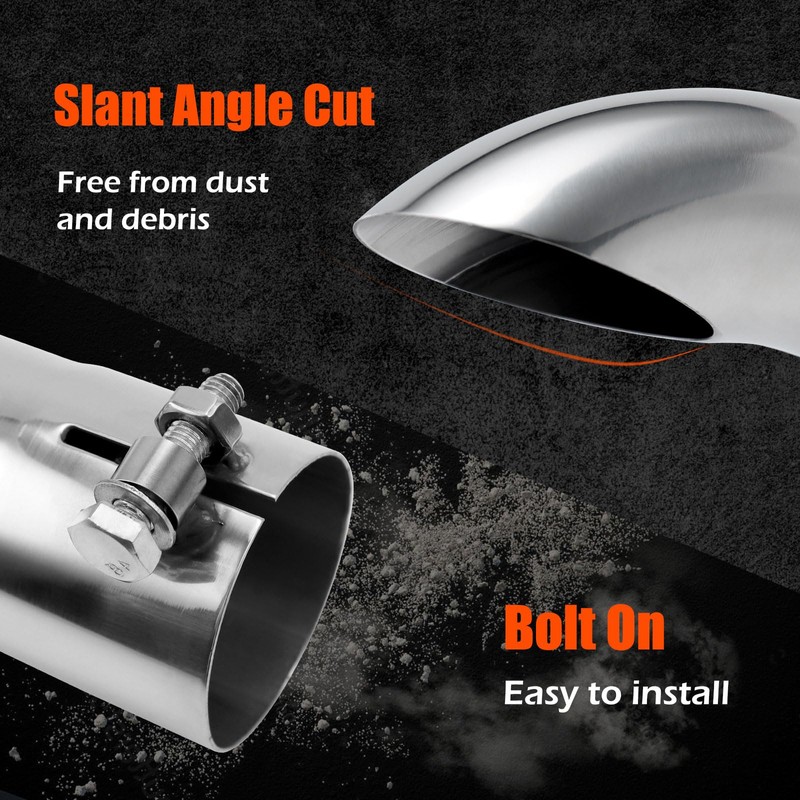 LCGP 2.25 Inch Inlet Turn Down Exhaust Tip, 2.25 Inch