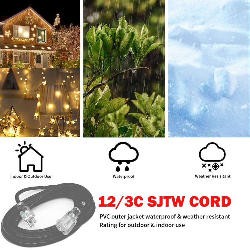 EP 15 Ft Lighted Outdoor Extension Cord - 12/3 SJTW