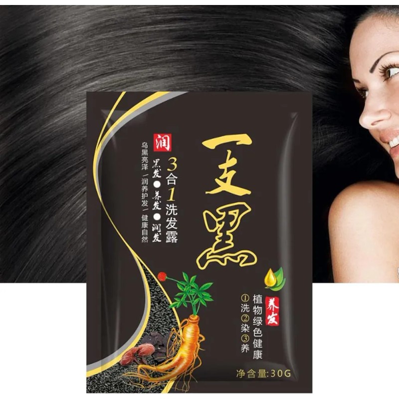 15 Piezas Paquete Shampoo Tinte Instantáneo 15min Cubre Cana