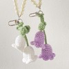 YSSZAM Creative Pearl Chain Keyring With Knitted Flower Pendant Knitted