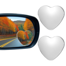 Piriuuo 2 Pcs Cars Heart Shaped Blind Spot Mirrors, Car Side Mirror Blindspot Adjustable Wide Angle Convex Reariew Mirror for Enhanced Safety, Universal for Vehicle Truck