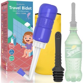 2PCS-Pack 300ml Travel Bidet Bottle Blue+ Black Backpacking Bidet Camping Bidet,Portable Bidet , 10.6oz Peri Bottle - Postpartum and Perineal Care