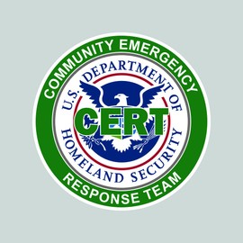 RDW CERT DHS Homeland Security - Color Sticker - Decal - Diecut - Rescue Police fire Community Emergency Response Team - 1.25x1.25