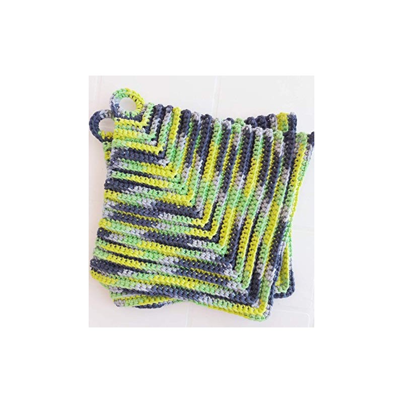 Thick Classic Crochet Pot Holder, Approximately 19 x 19 cm,
