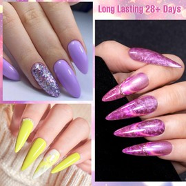 MTSSII Cat Eye Gel Nail Polish Set Aurora Cat Eye Magnetic Nail Drawing Set Mermaid Shell Thread Purple Pink Nude Gel Polish Kit 8pcs Spring Summer Manicure Gift for Women Girls