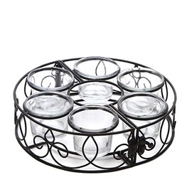 Hosley's 8" D Tealight with 6 Candle Holders. Ideal Gift for Weddings, Aromatherapy, Zen, Spa. P1
