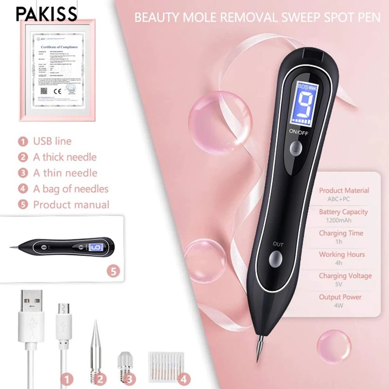PAKISS FY-103 Beauty Pen for Skin Carecolor: Black, power supply