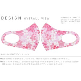 Design Mask, Set of 2, Polyester, Washable, Cloth Mask, Unisex, Flower Cherry Blossom Pattern, Sakura Pink