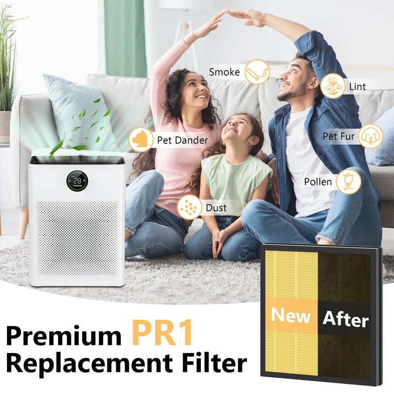 4 Packs PR1 Pet Mode Replacement Filter Compatible with MOOKA