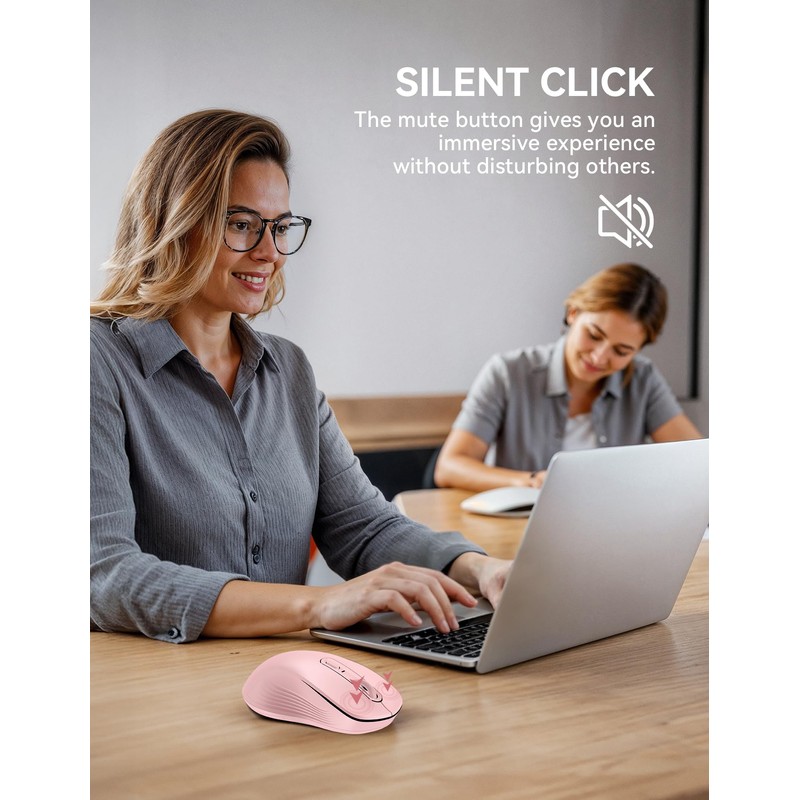 TECKNET Classic Wireless Mouse, Tri-Mode Bluetooth 5.0/3.0 & 2.4G Laptop