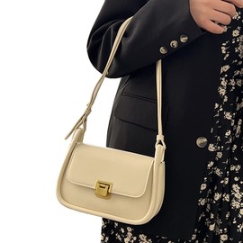 Small Vintage Embossed Floral Leather Tote Bag Handbag for Women Ladies Casual Satchel Messenger Crossbody Shoulder Purses Handbags Totes, Beige