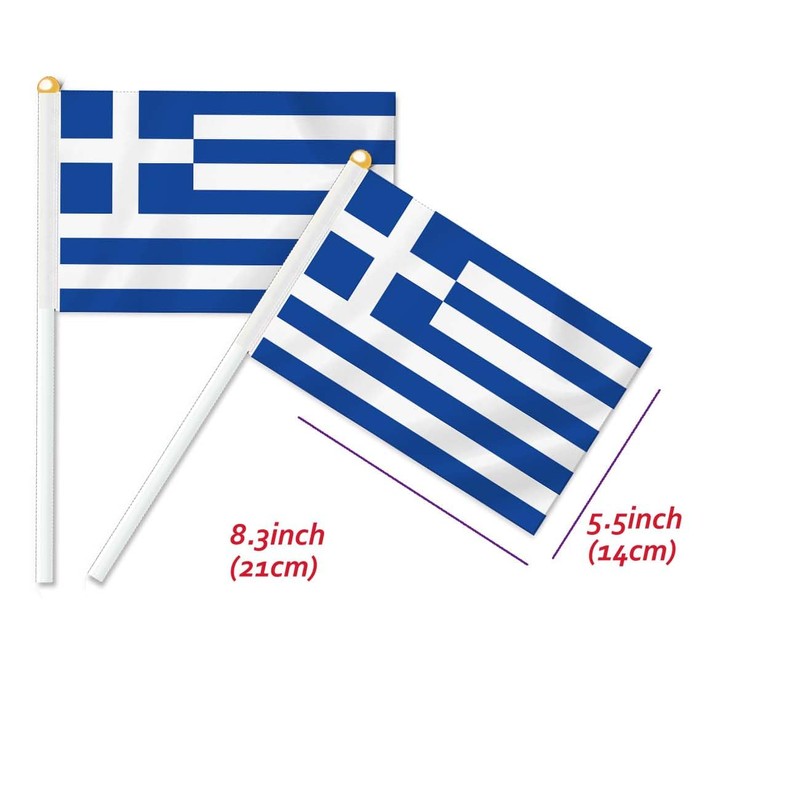 Pack of 25 Greece Handheld Flag, Greek Decor Hand Held