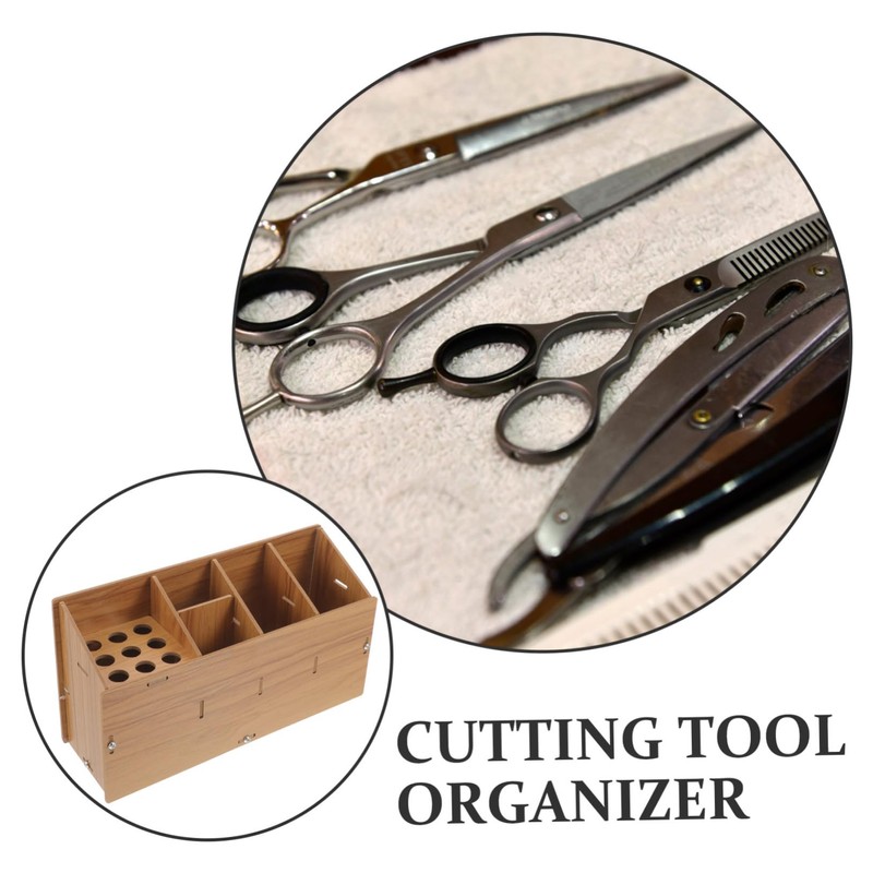 Healvian Scissors Wooden Haircut Scissor Holder Wooden Comb Wooden Haircut