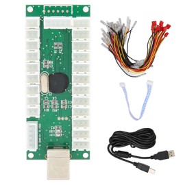 QM070921 Arcade Game Encoder with USB Cable Durable Zero Delay Game Console Encoder for PC