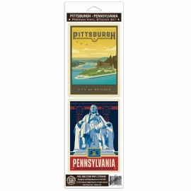 Anderson Design Group Pittsburgh Pennsylvania Ben Franklin Sticker Set of 2 Travel Decals