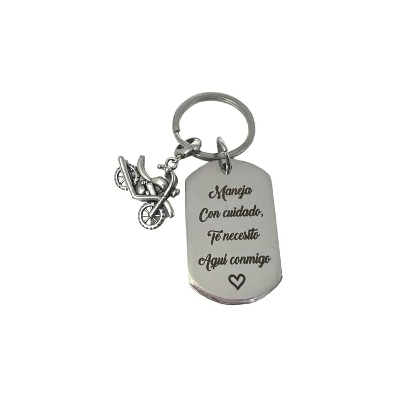 Llavero para Motociclista de Acero Inoxidable - Regalo con Mensaje
