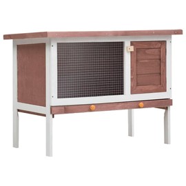 vidaXL Outdoor Rabbit Hutch - Spacious Exterior Bunny Cage, Durable Wood Construction, Weatherproof Design, Pull-Out Tray for Easy Cleaning, with Iron Wire Mesh for Ventilation