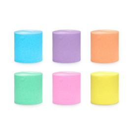 Set 6 Kreppbänder Rolle 10 Meter Breite 5cm Krepppapier Papier Krepp-Band Deko Party Hochzeit Feier Geburtstag DIY Luftschlangen Crepe Streamer Pastell-Regenbogen