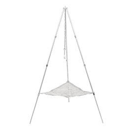 Tiardey Outdoor Campfire Cooking Tripod Portable Folding Stainless Steel Campfire Stand Hanging Pot Holder for Cooking Drying Clothes Barbecue and Outdoor Picnic